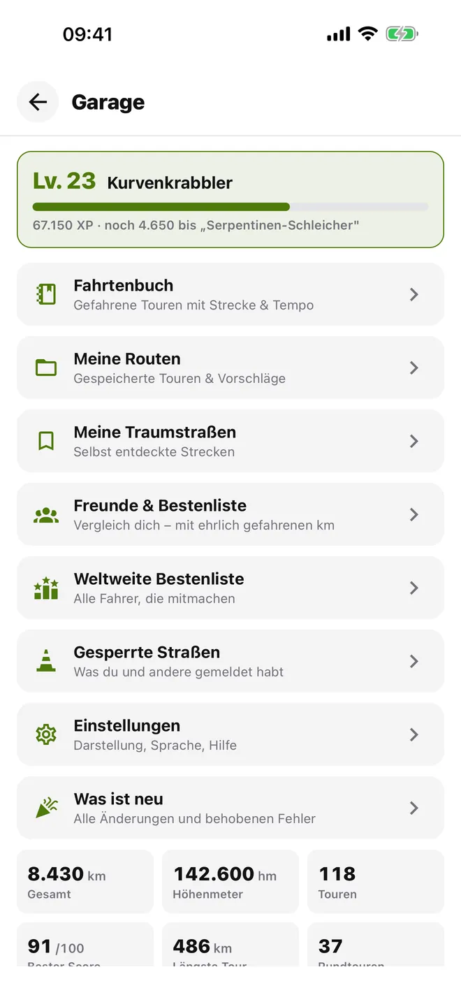 Garage: Füllt sich beim Fahren. Nicht beim Bezahlen.
