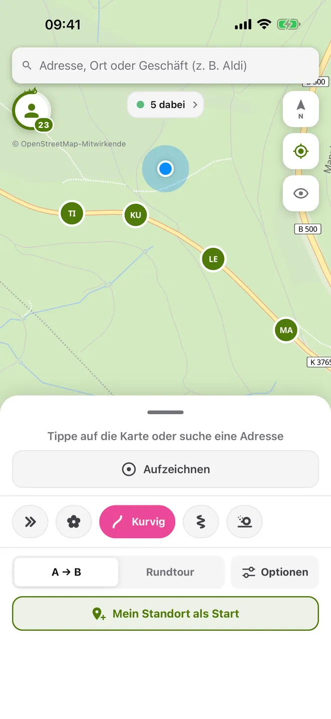 Gruppenfahrt: Wer mitfährt, steht auf der Karte.
